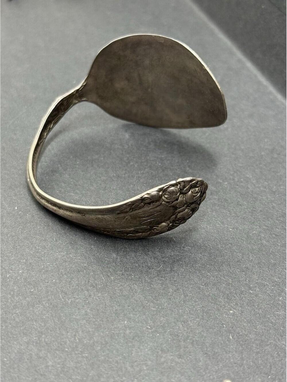 Vintage 1899 R. Wallace Sterling Silver Cleveland O Spoon Cuff Bracelet 16.1g
